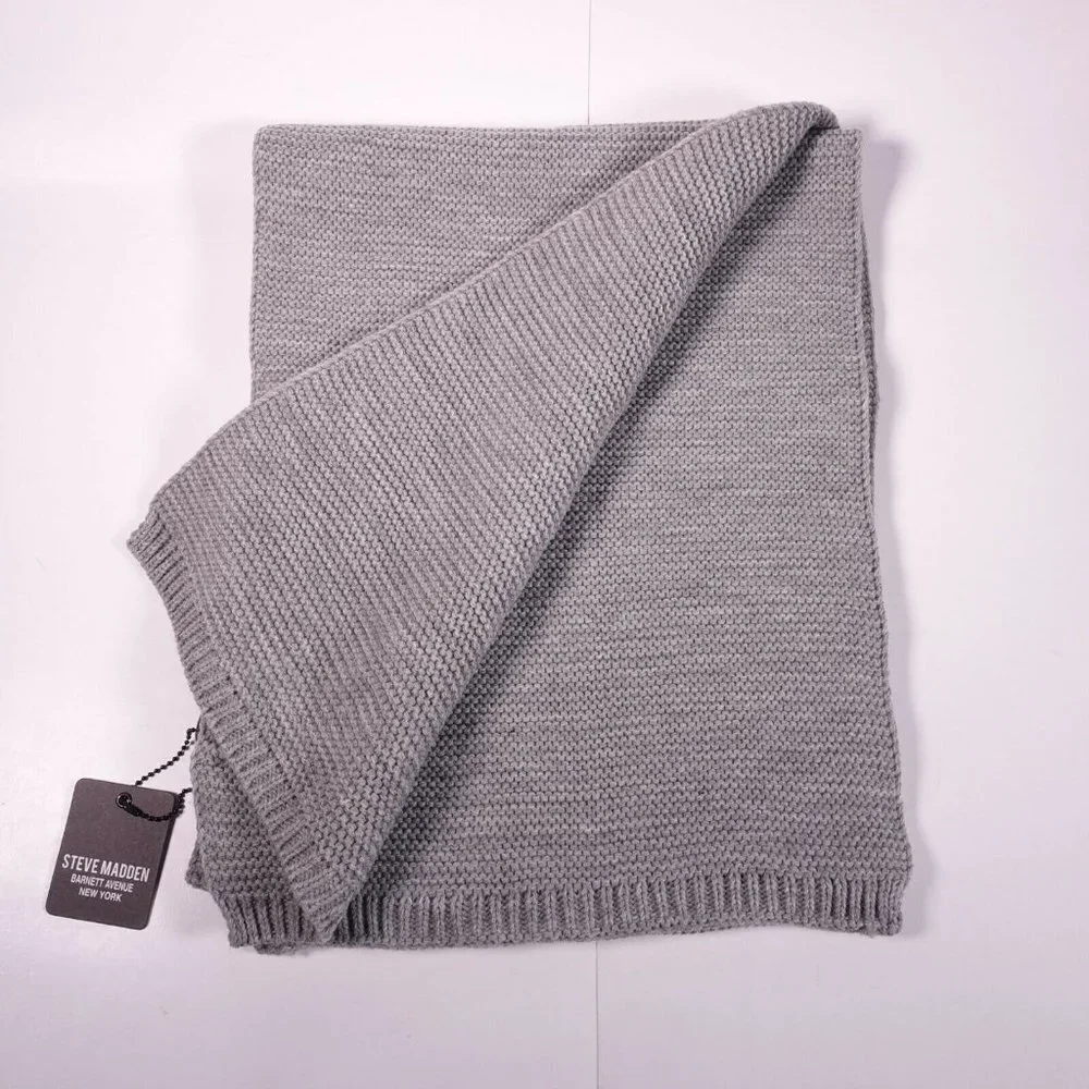 Steve Madden Men's Textured Scarf MH-074 Grey